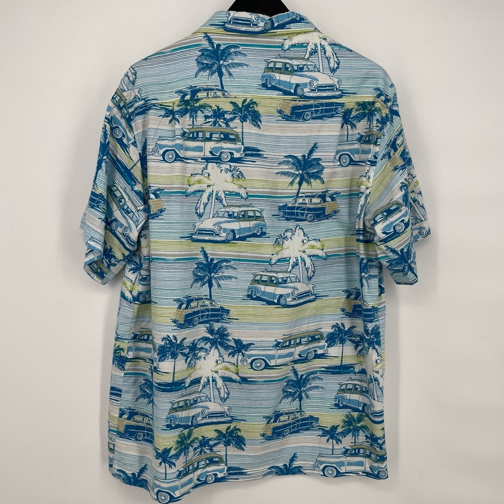 Newport Blue Tropical Shirt Men's Official GM Woody Wagon XL EUC VTG Cars Dad - Picture 2 of 7